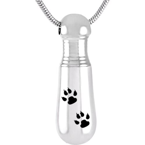 Waterproof Baseball Bat Cremation Jewelry Women Pendant Keepsake Gifts pet Paw print Memorial Urn Necklace for Ashes