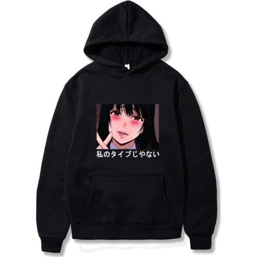 Japan Anime Kakegurui Yumeko Jabami Print Hoodies Sweatshirt Women Men Unisex Pullover Streetwear Oversize Autumn Clothing