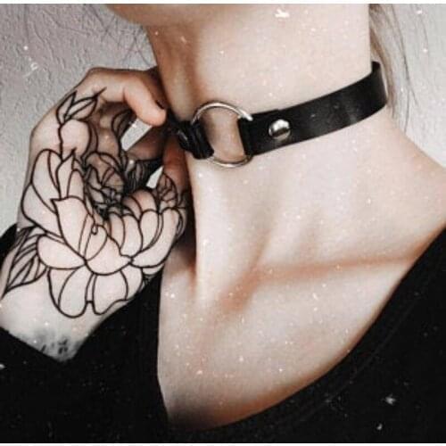 Women Bdsm Erotic Collar Neck Leather Punk Necklace Belt Harness Sexy Bondage O-Ring Choker Goth Pole Dance Club Accessories Sek