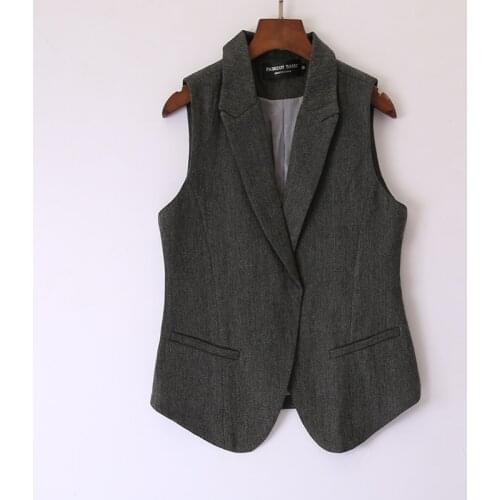 2020 spring autumn Plus size Fashion designer women suit Waistcoat turn down collar Vest Sleeveless Slim woolen Vests 4XL A34