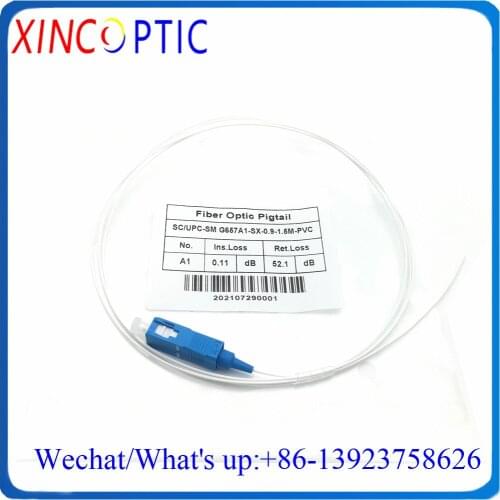 100Pcs/Lot,0.5M/1m/1.5m/2m FTTH SC/UPC PVC/LSZH Fiber Optic Pigtail Simplex SX 1Core 9/125 0.9mm SM SCUPC Fiber Optical Tail