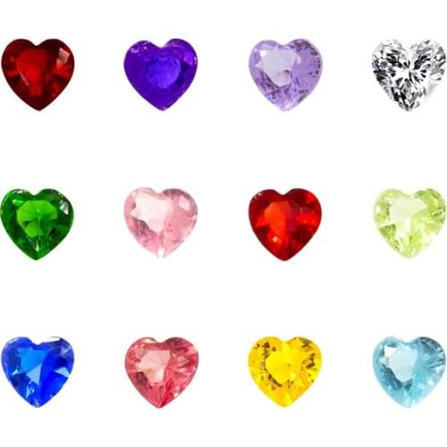 120pcs mix color 4mm glass birthstone heart floating charm for glass memory love locket as Mom Dad sister brother grandma gift