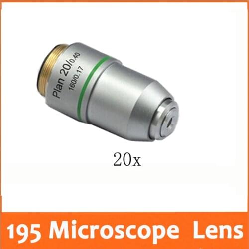 20X 195 Plan Achromatic Biological Microscope Objective Lens for Educational School Lab Student Biomicroscopy Accessories 20.2mm