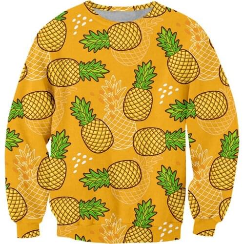 3D Sweatshirts EU Size Orange Pineapples Printed Autumn New Fashion Long Sleeves Fruits Shirts Mens Womens Casual Pullovers