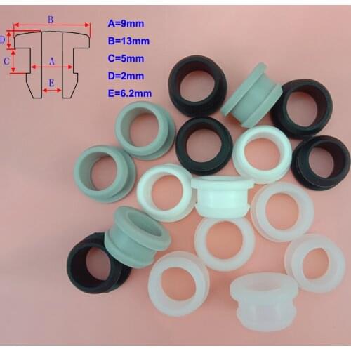 5-100pcs 9mm Silicone Rubber Hole Caps Through Hole ID 6.2mm Plug Cover Snap-on Gasket Grommet Wire Cable Protect Seal Stopper