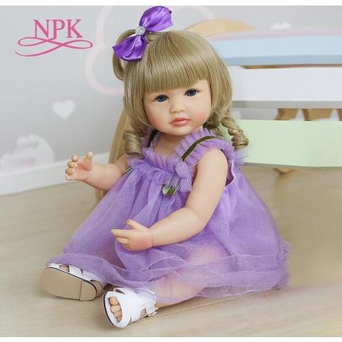 55CM original NPK soft full body silicone bebe doll reborn toddler girl princess lifelikebaby doll waterproof bath toy
