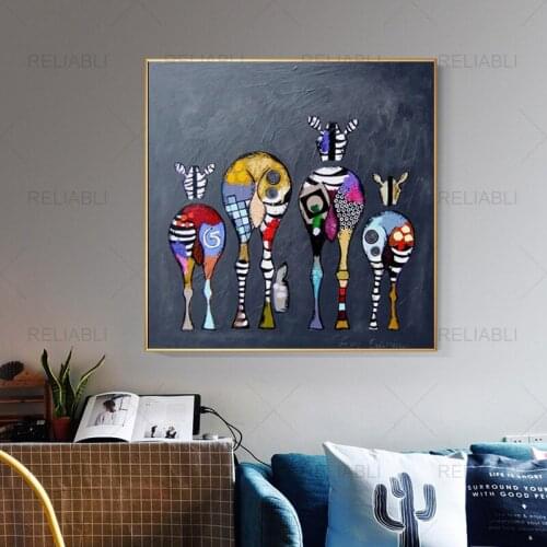 Abstract Four Colorful Zebra Butts Canvas Painting Cute Animals Family Posters and Print Baby Room Wall Art Decorative Picture