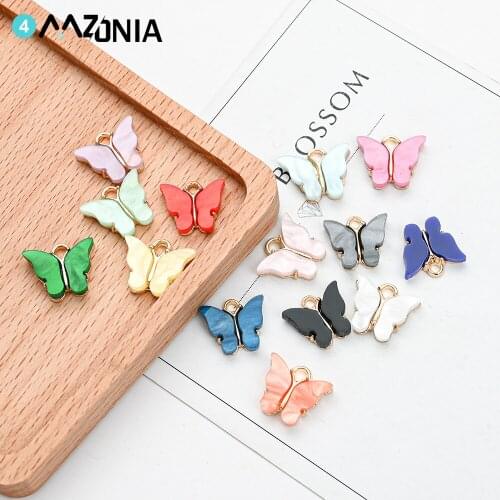 Mixed Color Butterfly Acrylic Charm 20pcs Handmade Craft Pendant Making For Jewelry Bracelet Necklace Accessories Wholesale