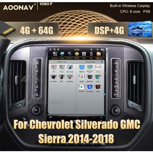 Android 9.0 car radio For Chevrolet Silverado GMC Sierra 2014-2018 car Tesla screen radio multimedia player GPS navigator