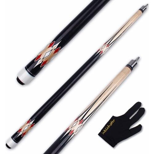 Weichster 1/2 Split Full Maple Wood Billiards Pool Cue Stick with Glove