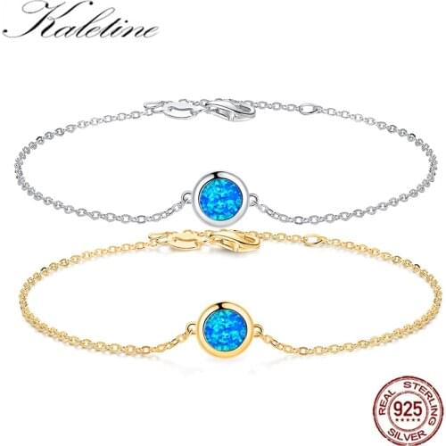 KALETINE Blue Evil Eyes Bracelet 925 Sterling Silver Charms Bracelets for Men Blue Lucky Turkish Bracelet for Women Jewelry