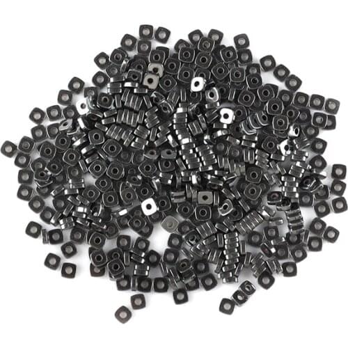 Natural Stone Black Hematite beads Square shape 3*1mm 467Pcs beads Stone for Jewelry bracelet necklace Making DIY Accessories