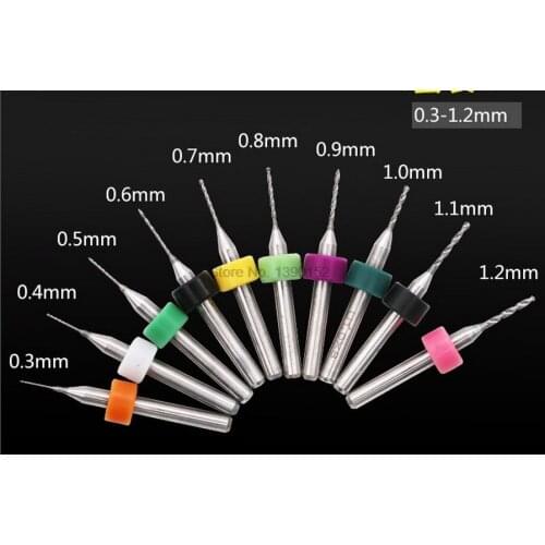 DHL 100set 0.3-1.2mm 10pcs/Set Hard Alloy PCB Print Circuit Board Carbide Micro Drill Bits Tool