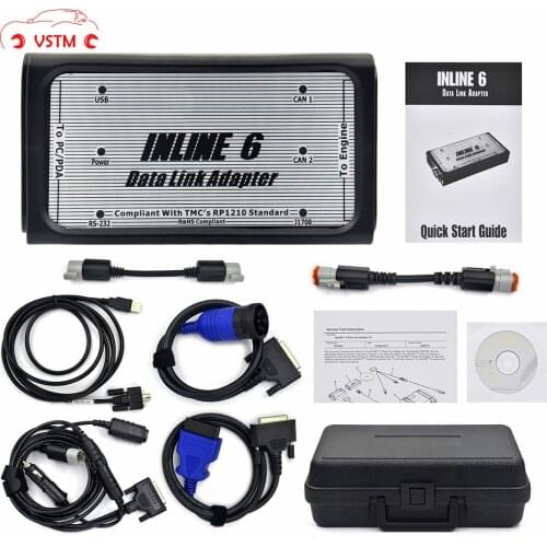 Diagnostic Tool Scanner BR INLINE 6 Data Link Adapter Heavy Duty Full cable Truck interface USB SAE J1708/J1587 J1939 car CAN