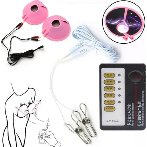 Electro Shock Sex Nipple Paste Pads Nipple Clamp Labia Clips Clit Stimulator Breast Massage Flirt Sex Toys For Woman Sex Product