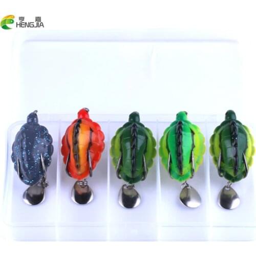 HENGJIA 5pc 13g Fishing Lure Floating Tortoise Lure Soft Bait Fishing Wobblers Pesca Pike Fishing Lure With Fishing Tackle Box