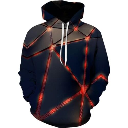 Technology sense 3D Printed latest geometric pattern Men hoodies Harajuku Fashion Hooded Sweatshirt Autumn winter Unisex Streetw