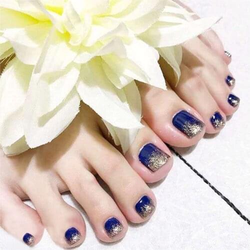 Short False Toenails Full Cover Press On Toenails Fake Toenails Artificial Feet Nails For Women Girls @ME