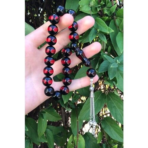 Midyat Silver World Male Vernier Wrist Size Powder Amber Prayer Beads Turkish hand design Islamic prayer beads