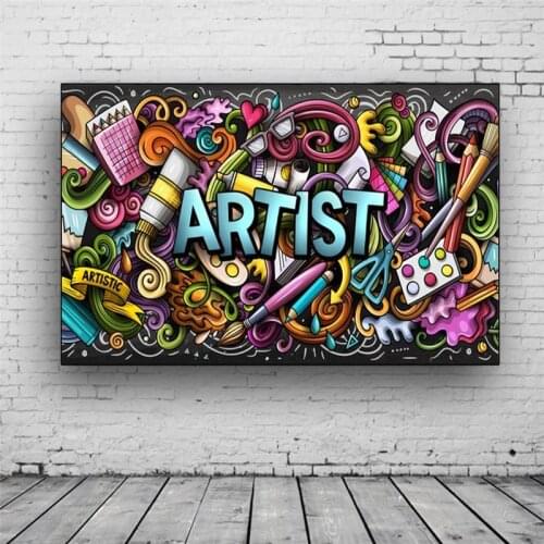 Cartoon Street Graffiti Art Canvas Painting Abstract Posters and Prints Cuadros Wall Art Picture for Living Room Home Decoration
