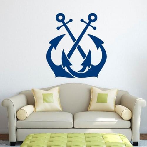 Anchor Wall Decal Sticker Nautical Wall Decor Sea Ocean Wall Decal Little Boy Bedroom Decor Nursery Vinyl Art Murals G939