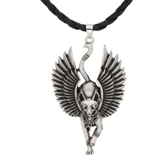 2021 New Ancient Egypt Bastet Statue Cat Pendant Necklace Sphinx Amulet Jewelry 2020 trend