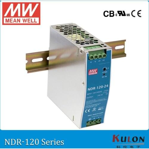 Original MEAN WELL NDR-120-48 Single Output 120W 48V 2.5A Industrial DIN Rail Mounted Meanwell Power Supply NDR-120