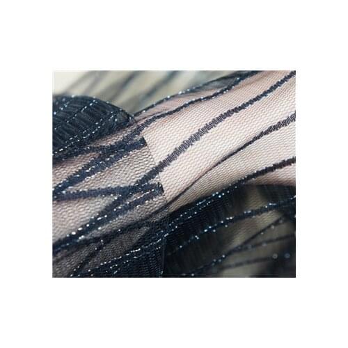 Brocade polyester gold and screen fabric classic gold and silver thread vertical stripe jacquard mesh womens dress fabric