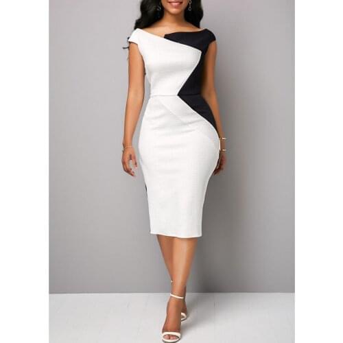 Summer Party Slim Bodycon V-Neck Midi Dress Sexy Sleeveless Satin Pencil Dress Simple Elegant Commuting Simple Elegant Commuting