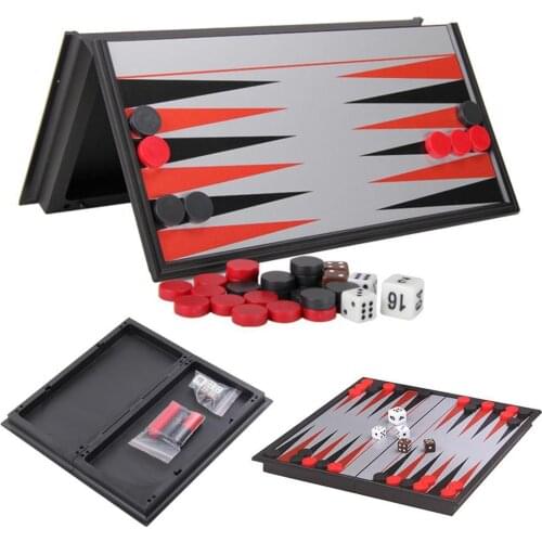 Portable Magnetic Folding Backgammon Chess Board Game Kid Adult Intelligent Toy