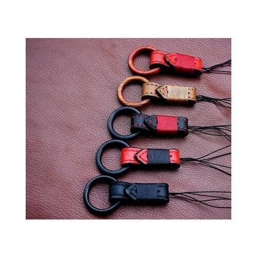 Handmade DIY wood Finger Ring Hand cowhide Rope FOR Leica SONY Fuji ricoh Olympus GR3 RX100M6 XT30 xa5 EPL9 Q2 digital camera