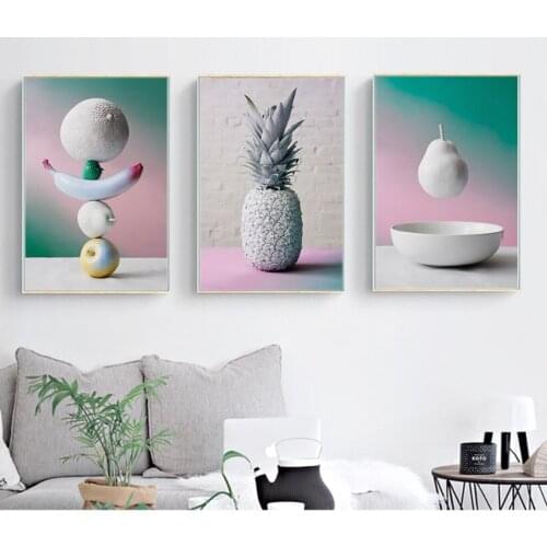 Nordic Simple Pineapple Fruit Decorative Paintings Wall Art Print Picture Canvas Painting Poster for Living Room No Framed