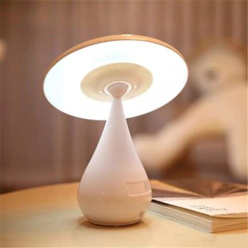 USB Rechargeable Stepless Dimming LED Desk Lamp Air Purifier Mushroom Table Lights Lighting Eyes-protecting Night Light