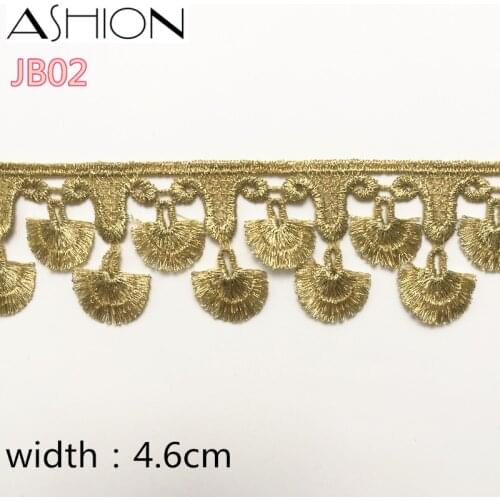 1 yard Width 46mm venise Semicircle gear gold Water soluble Embroidery Lace trim Sewing Fabric diy lace trim free shipping JB02
