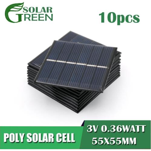 3V 120mA DIY Battery Power Charge 0.36Watt Solar Panel Standard Epoxy Polycrystalline Silicon Module Mini Solar Cell toy