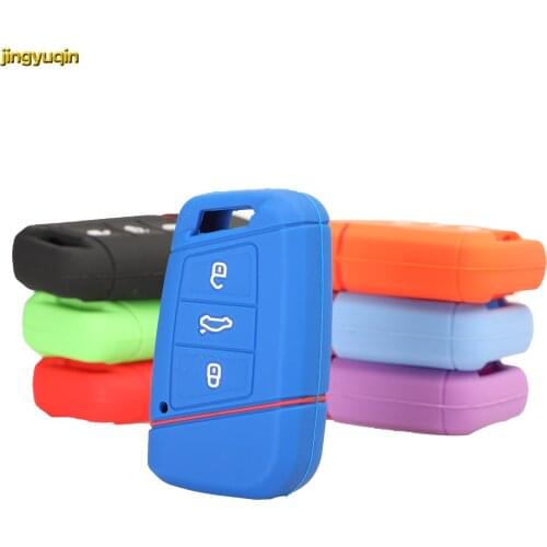 20pcs 3 Buttons Silicone Remote Key Car Cover for Volkswagen VW Magotan Passat B8 Skoda A7 Fob Skin Bag Cover Case Holder