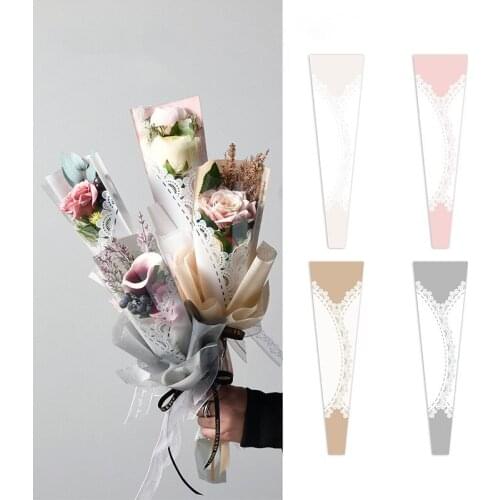 20pcs Flower Wrapping Paper Bouquet Wrapping Bag Valentines Day Wedding OPP Waterproof Cellophane Fresh Bouquet Packing Bag