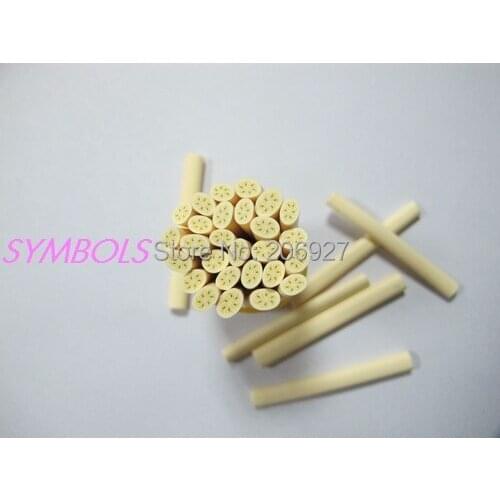 5pcs A-19 5mm Cute Banana Fruit Cane Fancy Nail Art Polymer Clay Cane Nail Art Decoration