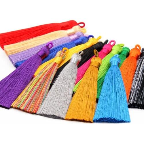 10Pcs 85MM Key Tassel DIY Clothing Hat Bookmark Jewelry Accessories Sachet Ice Silk Hanging Ear Home Decoration Pendant Tassel