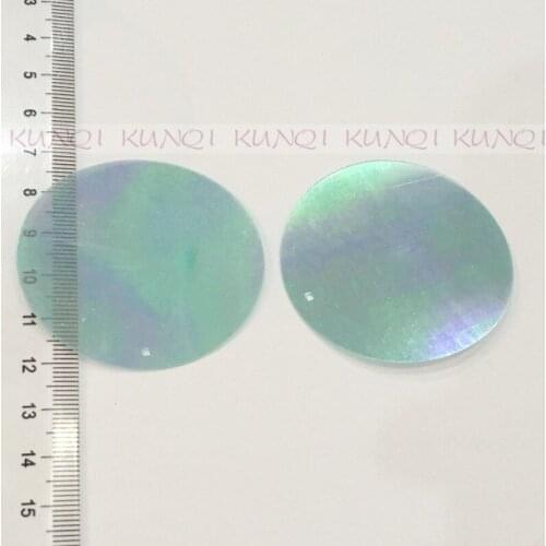 50mm Large Round Loose Hologram Sequin Paillette Sewing Decoration,Wedding Craft,Women Kids DIY Garment Acc transparent Blue