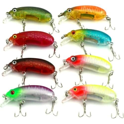 8Pcs 6cm 9.8g Minnow Lure Fishing Lure Swim Colorful Fishing Hard plastic lifelike Bait Artificial Tackle Crank Bait Hooks