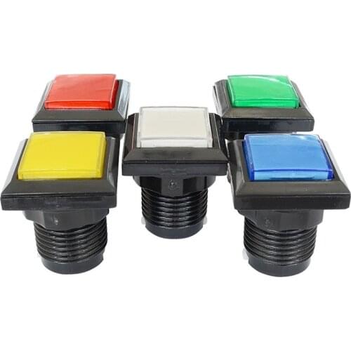Arcade Square Push Buttons Illumilated 12V LED Light Built-in Microswitch 33*33mm