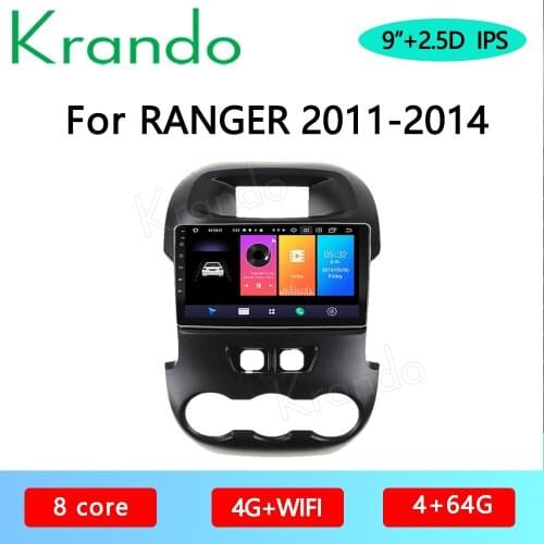 Krando Android 10.0 9" For Ford Ranger 2011-2014 Car Radio Mavigation Radio Audio Stereo WIFI