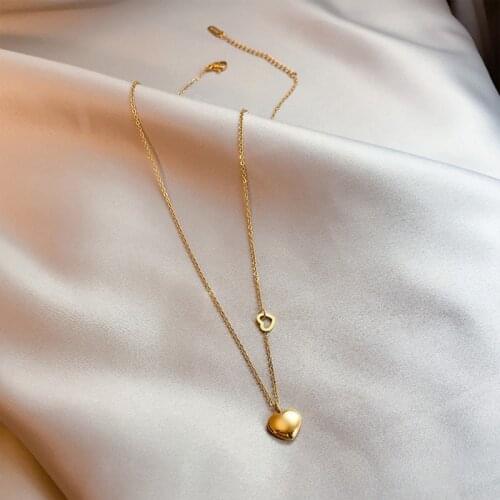 XIYANIKE 316L Stainless Steel Heart Pendant Necklaces For Women Chokers 2021 Trend New Fashion Festival Party Gift Jewelry