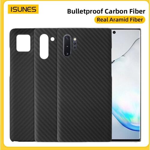 Pure Carbon Fiber Aramid For Samsung Note 10+ Case Ultra Thin Lens Protection Ultra-light Luxury Phone Cover Galaxy Note 10 Lite