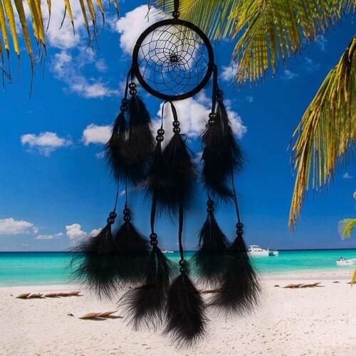 Black And White Craft Dreams Catcher Circular Feather Hang Diy Crafts Handmade Home Hanging Craft Pendant домашний декор
