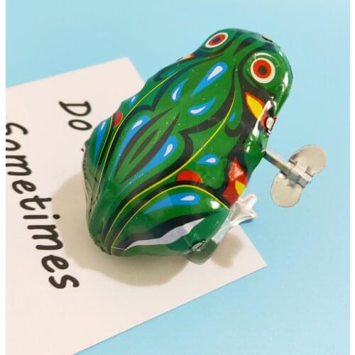 Kids Classic Tin Wind Up Clockwork Toys Jumping Frog Vintage Toy For Children Boys Educational Free Shipping