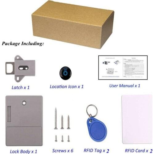 Dual Mode Invisible Hidden RFID Free Open Smart Sensor Cabinet Lock Locker Wardrobe Shoe Cabinet Drawer Door Lock Electronic