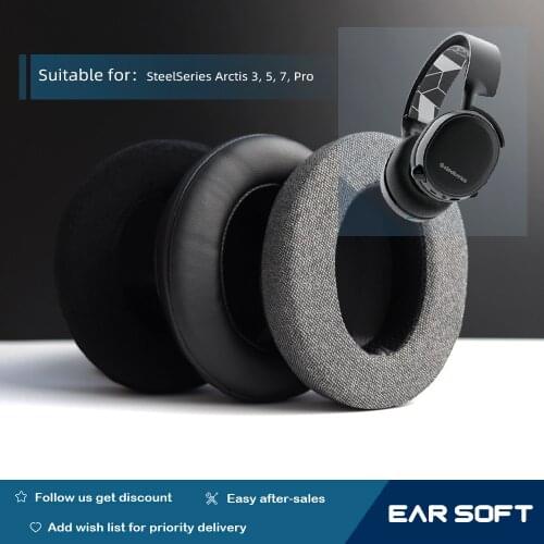 Earsoft Replacement Ear Pads Cushions for SteelSeries Arctis 3, 5, 7, Pro Headphones Earphones Earmuff Case Sleeve Accessories