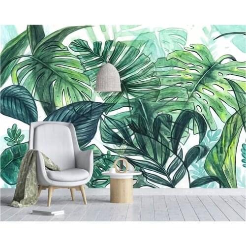 Beibehang Custom Mural Wallpaper Hand Painted Tropical hand painted banana leaf Plant Photo wallpaper painting 3d papier peint